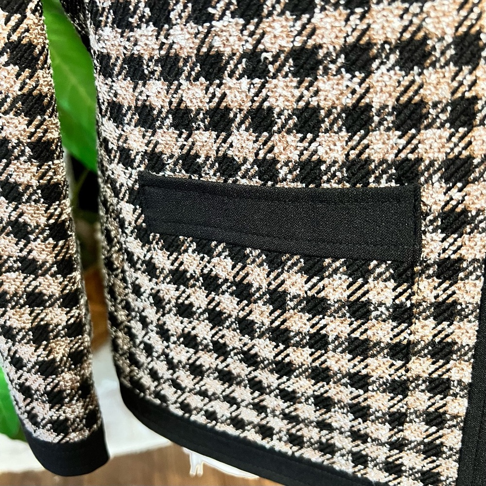 Kasper Brown and White Checkered Blazer NWT Women’s Size 4 - Picture 5 of 11
